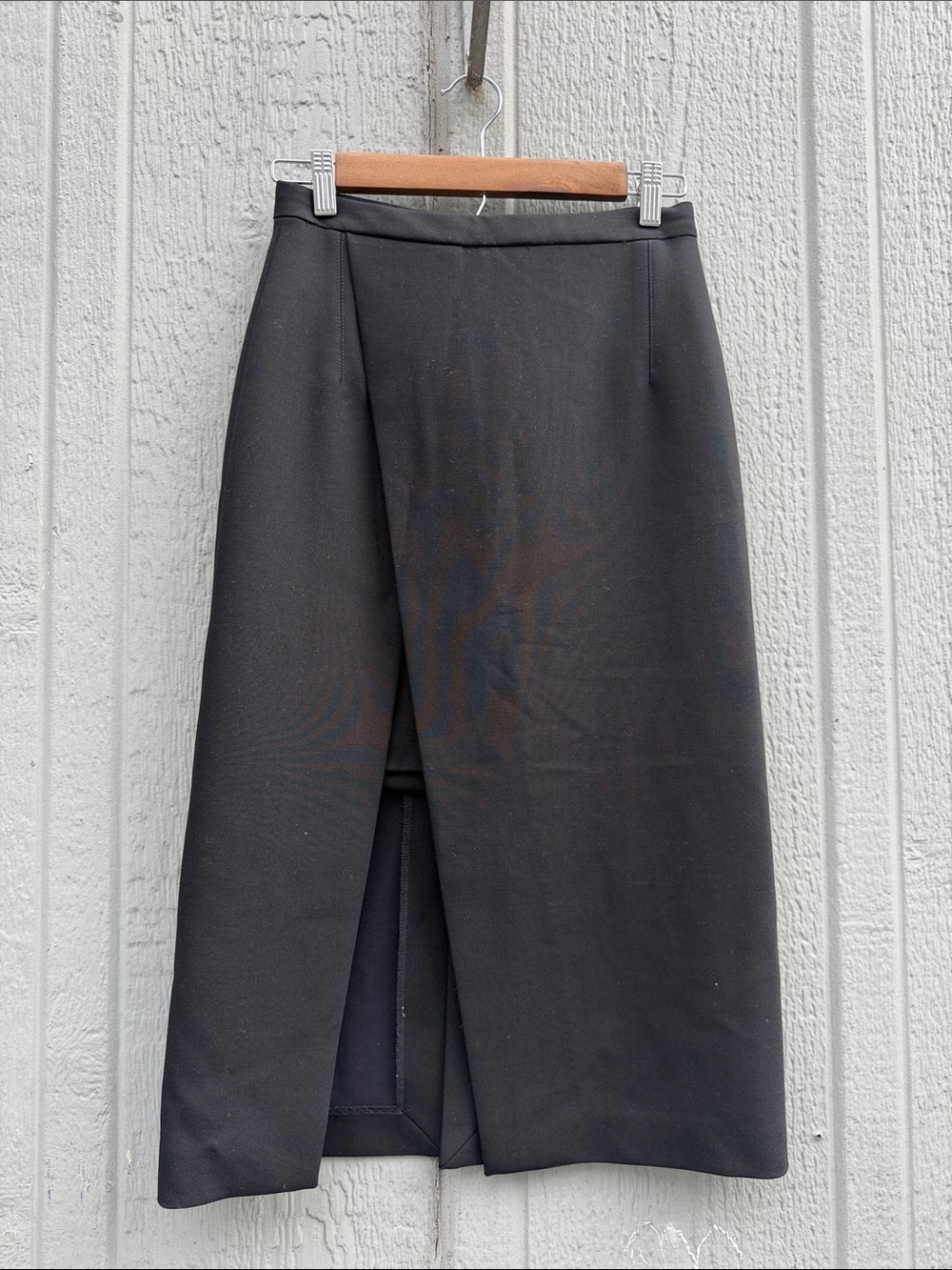 Maje Black Midi Wrap Skirt Size: 36